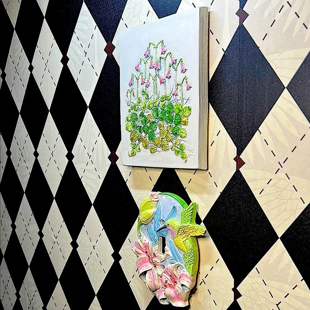 Vintage Light Switch Plate 3D Hummingbird + Collectible Joe‎ Gantofta Tile